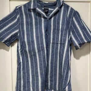 Gap Linen Striped Short Sleeve Shirt Men’s